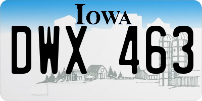 IA license plate DWX463