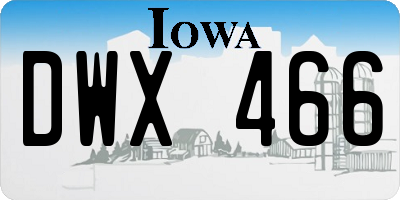 IA license plate DWX466