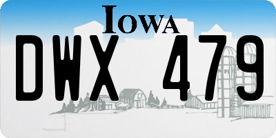 IA license plate DWX479
