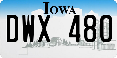IA license plate DWX480