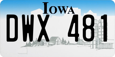 IA license plate DWX481