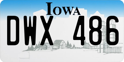 IA license plate DWX486