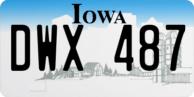 IA license plate DWX487