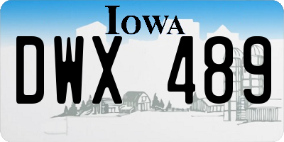 IA license plate DWX489