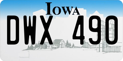 IA license plate DWX490