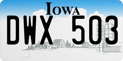 IA license plate DWX503