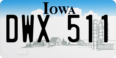 IA license plate DWX511
