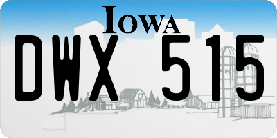 IA license plate DWX515