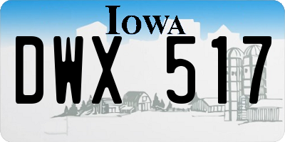 IA license plate DWX517