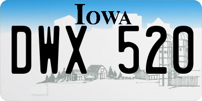 IA license plate DWX520
