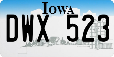 IA license plate DWX523