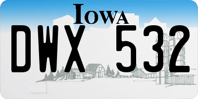IA license plate DWX532