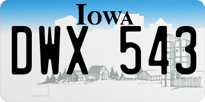 IA license plate DWX543