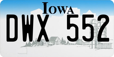 IA license plate DWX552