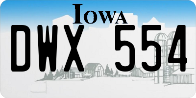 IA license plate DWX554