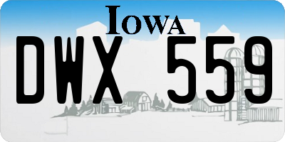 IA license plate DWX559