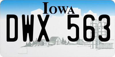 IA license plate DWX563