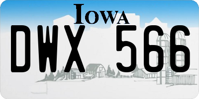 IA license plate DWX566