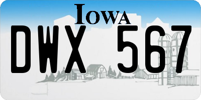 IA license plate DWX567