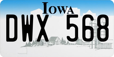 IA license plate DWX568