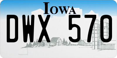 IA license plate DWX570