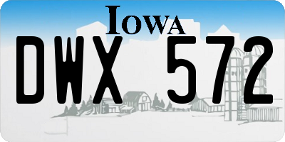IA license plate DWX572