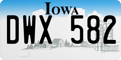 IA license plate DWX582