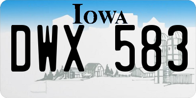 IA license plate DWX583