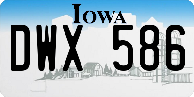 IA license plate DWX586