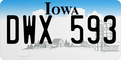 IA license plate DWX593