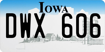 IA license plate DWX606
