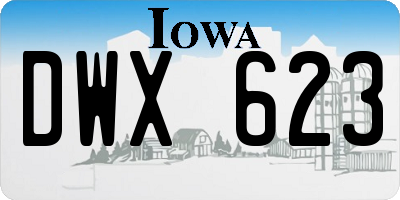 IA license plate DWX623
