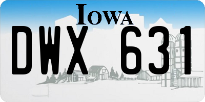 IA license plate DWX631
