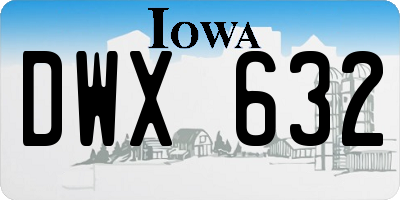 IA license plate DWX632