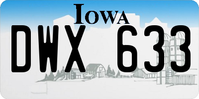 IA license plate DWX633