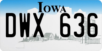 IA license plate DWX636