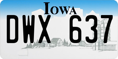 IA license plate DWX637