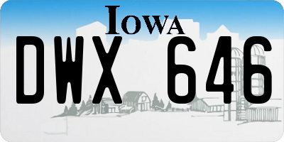 IA license plate DWX646