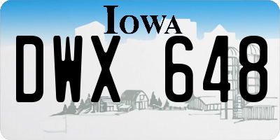 IA license plate DWX648