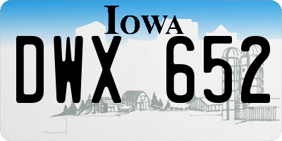 IA license plate DWX652