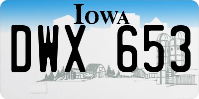 IA license plate DWX653