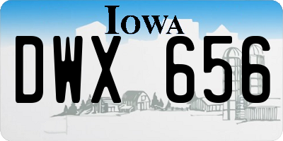 IA license plate DWX656