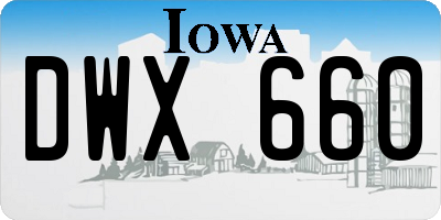 IA license plate DWX660