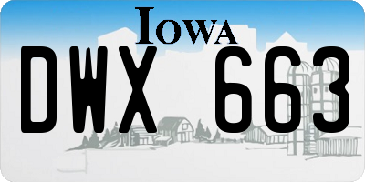IA license plate DWX663