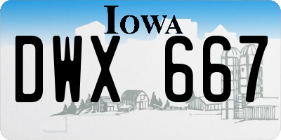 IA license plate DWX667