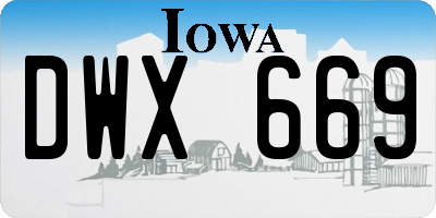 IA license plate DWX669