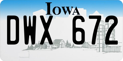 IA license plate DWX672