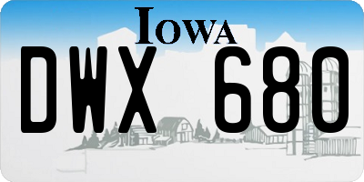 IA license plate DWX680