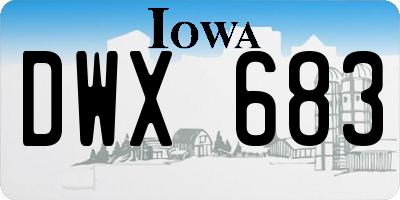 IA license plate DWX683