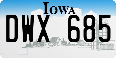 IA license plate DWX685
